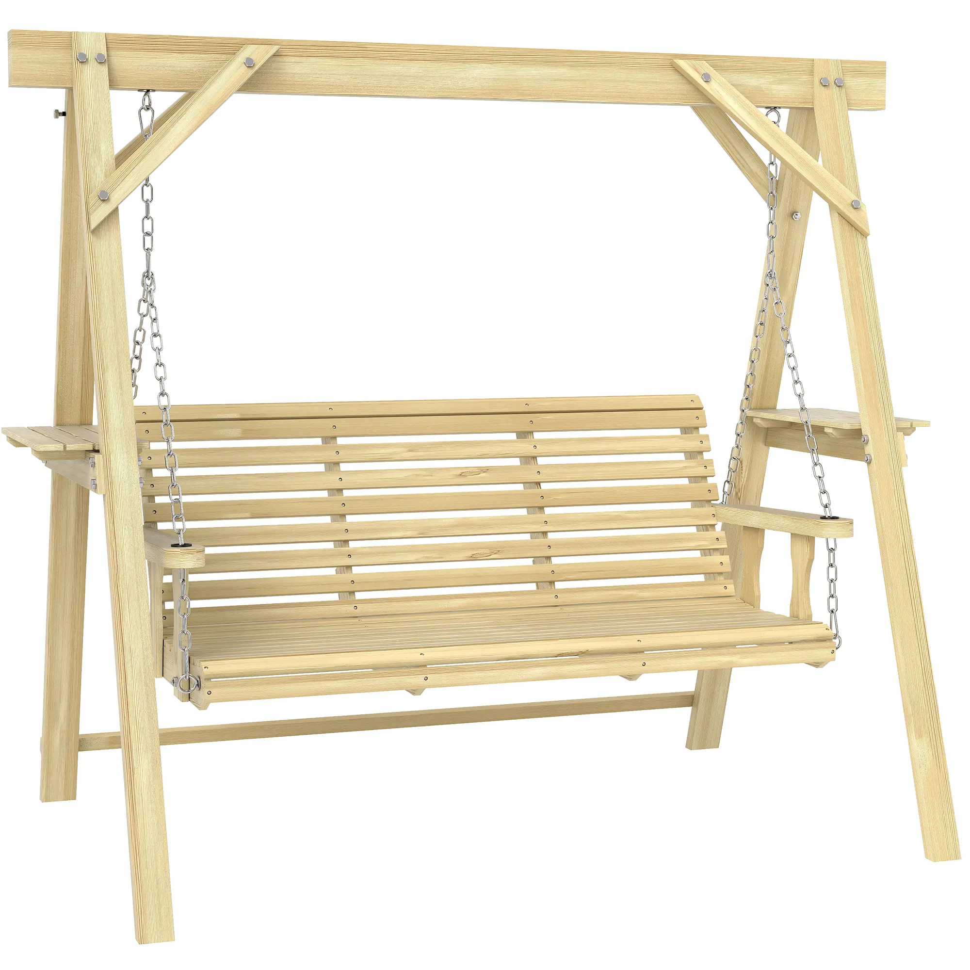 Outdoor 3 Seater Hanging Swing with Stand 78 Inch Wide for Deck Balcony Lawn Picnic Area Rooftop Terrace RV Campsite Seasonal Lounging Assembly Required