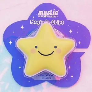 Kawaii Star Magnetic Phone Grip – Cute Yellow Star Magsafe Phone Stand, Adorable Star Phone Holder, Fun Gift for Star Lovers