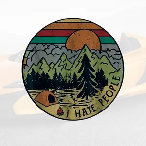 Camping Letter Pattern Car Sticker, Funny Colorful Vinyl Sticker, Decorative Sticker For Wall Notebook Computer Window Car Bumper, Decal Sticker