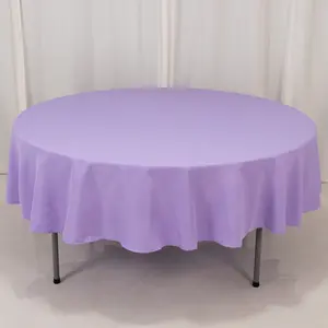 Premium Polyester Round Tablecloth 90" Lavender Lilac - 220GSM Wrinkle-Resistant & Durable Table Cover