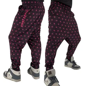 Asanoha Pink - UV - Velvet Harem Joggers