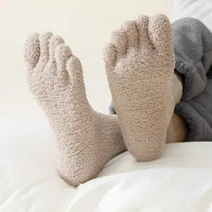 Winter Coral Fleece Five-Finger Socks, Toe Socks, Anti-Cold Sleep Socks for Men & Women, Warm Home Windproof Socks, Perfect Christmas Gift