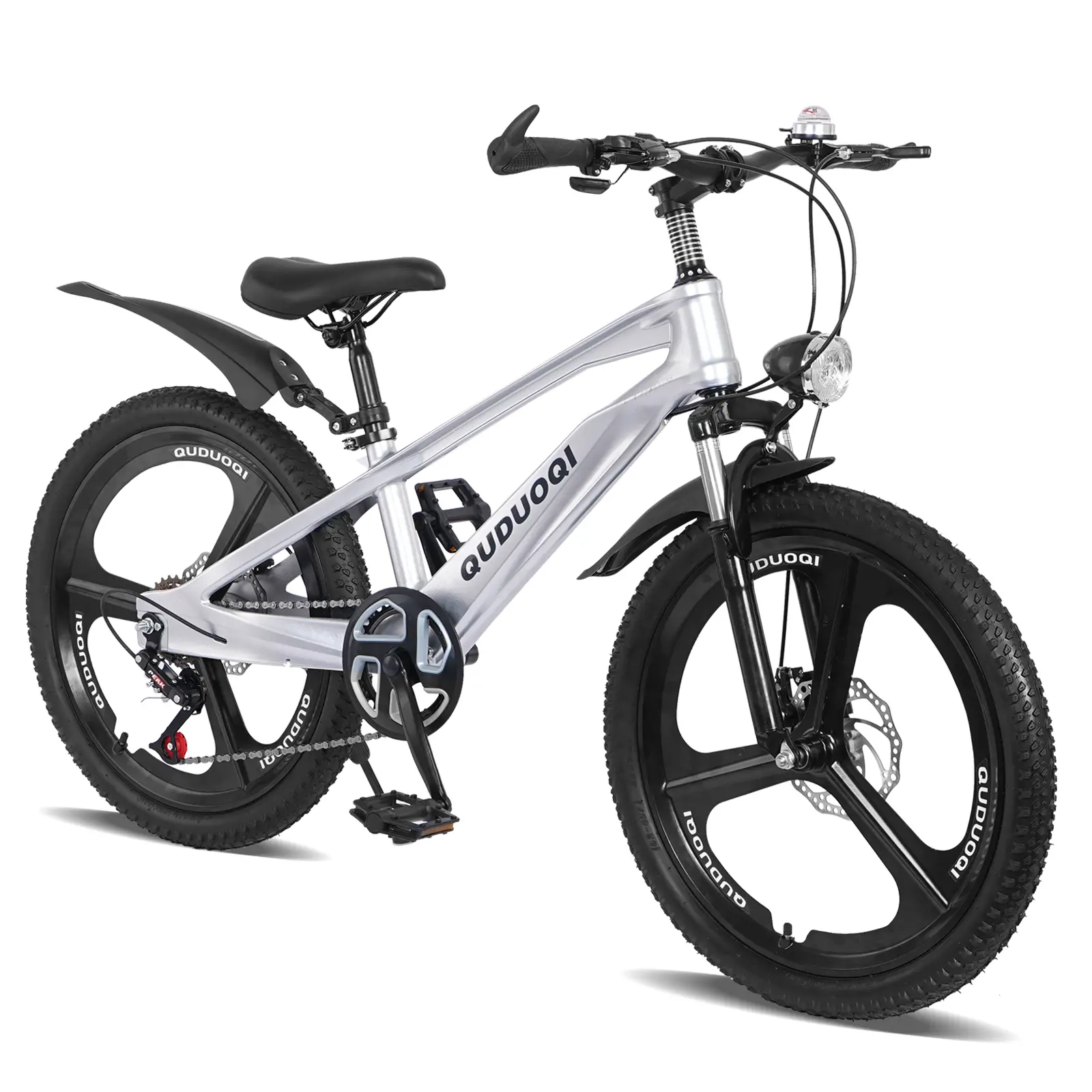 FKZNPJ 20-Inch Kids Mountain Bike, 7-Speed Youth Bicycle with Magnesium Alloy Frame, 1-Piece Wheels, Lightweight for 8–12 Year-Old Boys and Girls