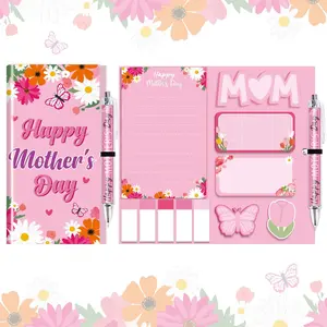 Mother’s Day Sticky Notes & Pen Gift Set – 440 Floral & Butterfly Self‑Stick Notes, Divider Tabs, Memo Pads with Pen – Best Mom Ever Present for Mom, Wife, Grandma