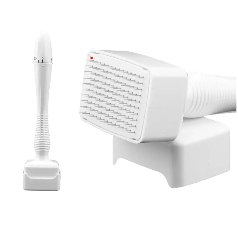 White Titanium Derma Stamp - 0.25mm At Home Facial Care Instrument, Ergonomic Handle for Comfortable Grip, Premium Durable Materials, Portable Beginner-Friendly Facial Beauty Machine, White Stamp Skincare Tool