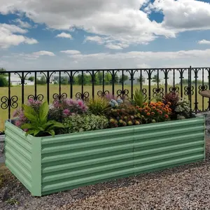 6x3x2 ft Galvanized Raised Garden Bed – 24" Tall Large Metal Planter Box for Flowers & Vegetables – Rust-Resistant, Easy Assembly Outdoor Garden Bed & Planter, Green
