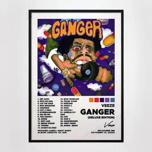 Veeze Ganger Deluxe Edition Album Poster No Frame Artistic Music Wall Decor Vintage Design Print Usa Made Home Decoratio Essential Posters (No Frame)