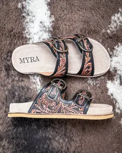 Canyon Ember Western Hand-Tooled Sandals by Myra Bag