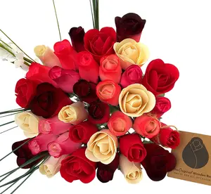 Deluxe Red Passion Wooden Rose Flower Bouquet