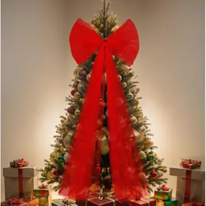 New Mesh Bow Ornaments - Festive Decorations for Christmas Trees, Outdoor Weddings, and Birthday Party Atmosphere Arrangements