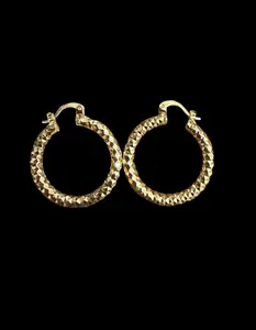 Aretes arracadas de oro laminado