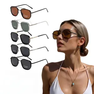 2-Pack Viral Unisex Aviator Sunglasses | Polarized UV400 | Classic Metal Frame Summer Aesthetic Beach Vacation Essential