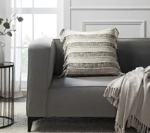 Tahari Home Ariel Black Fringe Stripe Decorative Pillow Tahari Home Ariel Black Fringe Stripe Decorative Pillow