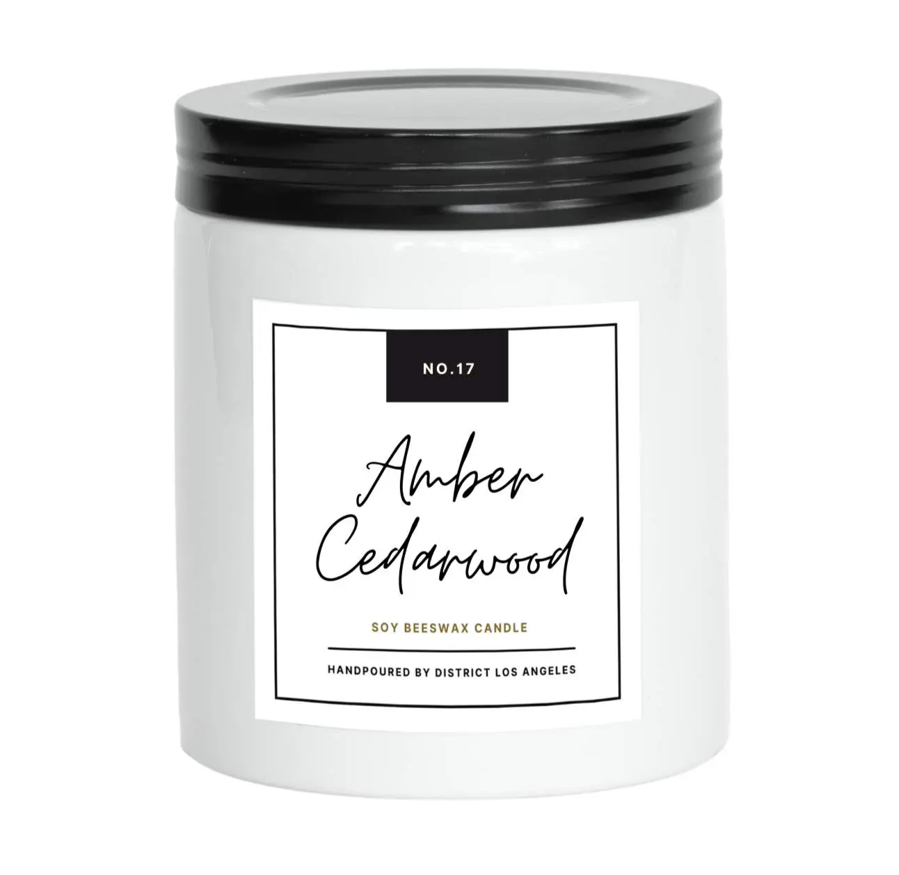 Farmhouse Ceramic Candle, White | Amber Cedarwood