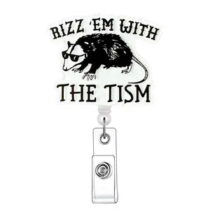 Retractable Badge Reel, 20pcs/1 Count Acrylic ID Holder with Clip for Nurses, Doctors, Students & Office Staff, Badge Reels Retractable, Identification Badges & Supplies