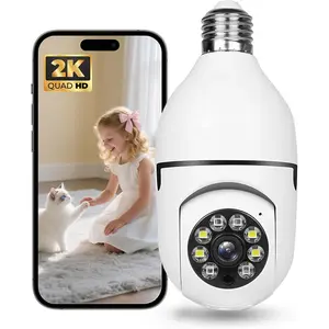 Light Bulb Security Camera Outdoor  HD Wireless 5GHz/2.4GHz WiFi Home IP Cameras E27 360 Degree Panoramic,Motion Detection and Alarm,Two-Way Audio,Night Vision