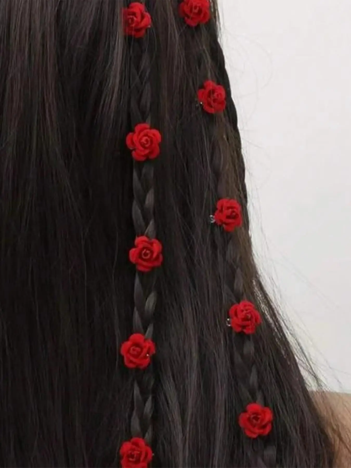 10pcs Women's Cute Mini Rose Shaped Hair Clips, 2024 Trendy Elegant Hair Clips for Hair Braids, Fashionable Hair Accessories for Daily Decoration
