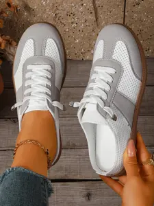 New Women's Classic Trainer Shoes, Breathable Perforated Slip-On Design, Comfortable and Durable, Perfect for Festive