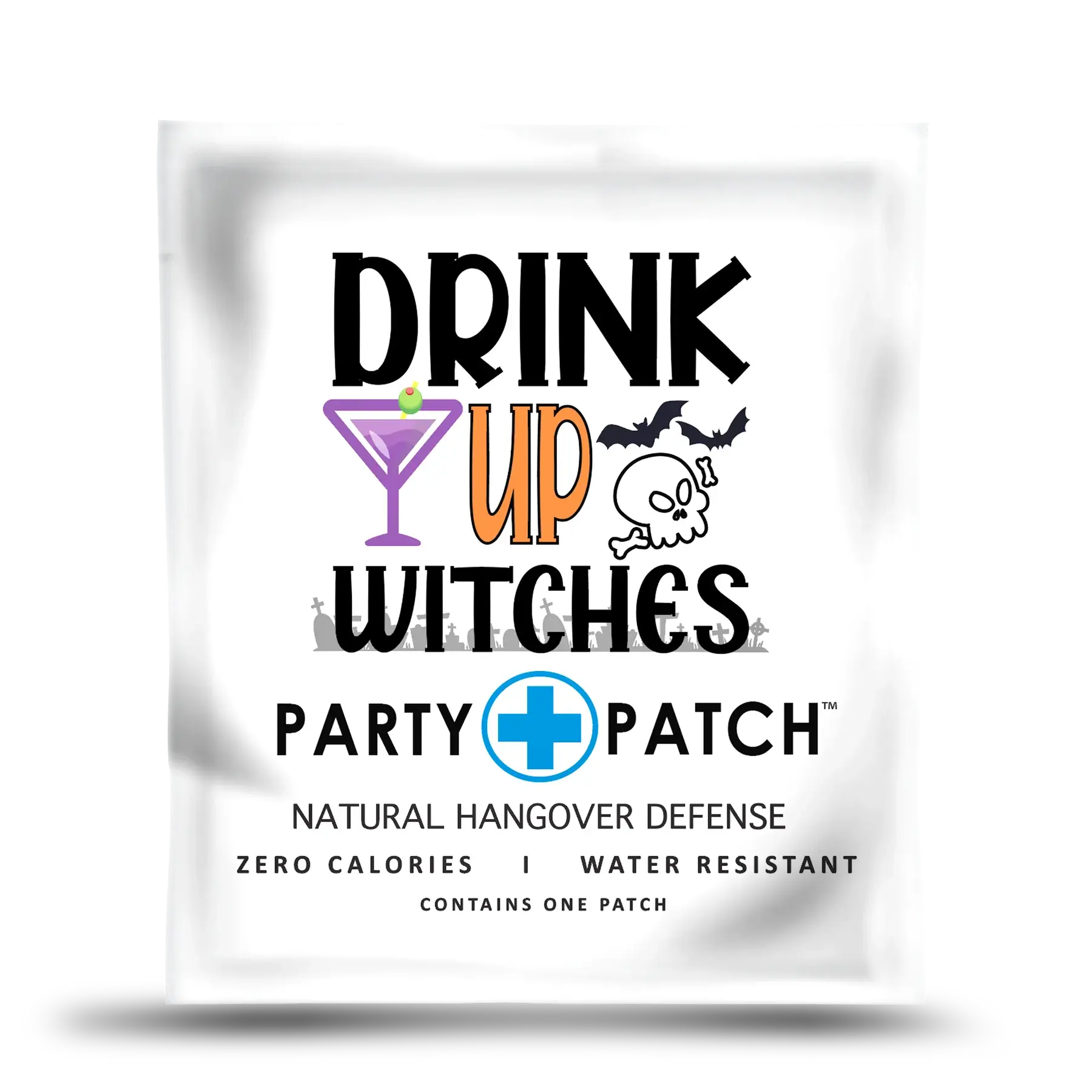 Party Patch - Drink Up Witches Patch, Recovery Sticker, Party Attire Accessory for Celebrations and Nights Out