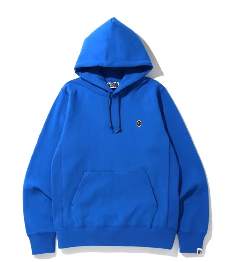Bape One Point Pullover Hoodie Blue Size Medium