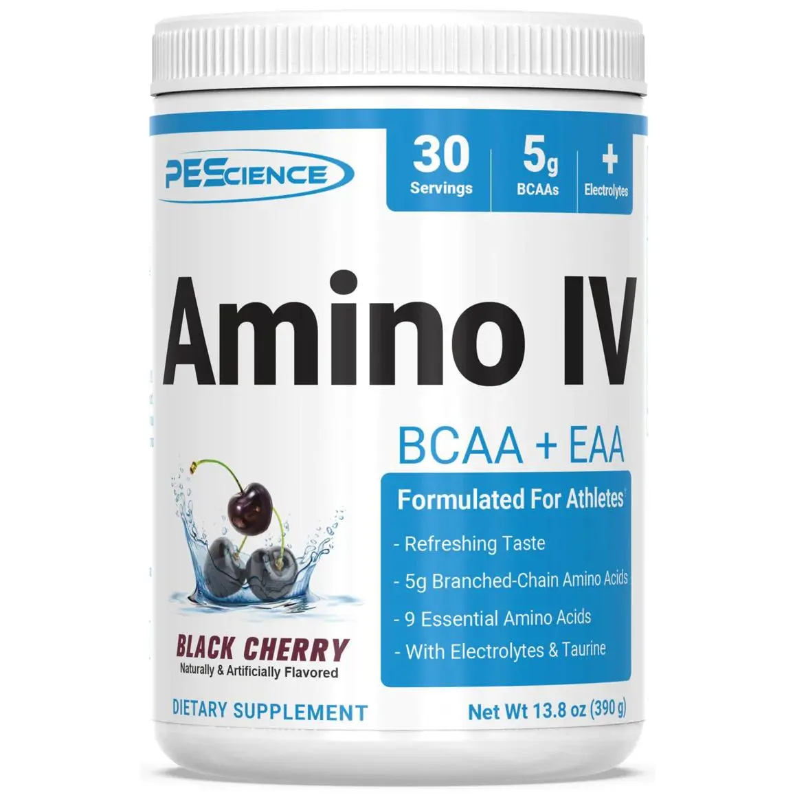 PEScience Amino IV Edible Powder Dietary Fitness Supplement - BCAA+EAA Amino Acids, with Electrolytes & Taurine, Minerals for Hydration Boost & Body Nutrition Support