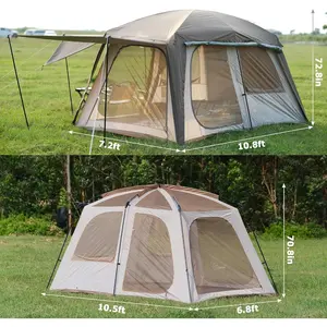 Vidalido 4-6 Person Camping Tent with 3 Door 2 Room Large Family Cabin Tents, Double Layer Waterproof Portable Glamping Tent, Big Tents for Outdoor Camping Hiking and Backpacking