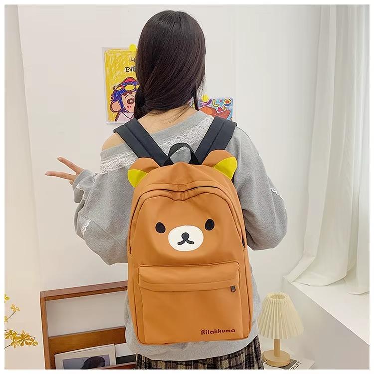 Hot Cute Bear Rilakkumas Backpack Large Capacity Anime Cartoon Backpack Stylish Student School Bag Nylon Shoulder Bags Schoolbag