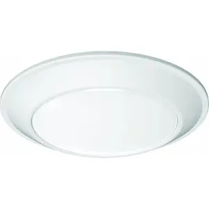 SlimBasics 6 Inch LED Ceiling Light, LED Surface Mount Downlight for Shower Light or Closet Lighting, 3000K Neutral White, Tapered Trim, Wet Rated, Matte White (JSBT 6IN 30K 90CRI MW WL M6)