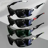 Men's 4-Pack Rimless Square Lightweight Sports Shades - TPU Polarized Anti-Glare Windproof Outdoor Sports Eyewear, Modern Clean Lines Accessory for Golf, Fishing, Mens Gifts, Birthday Gifts for Him