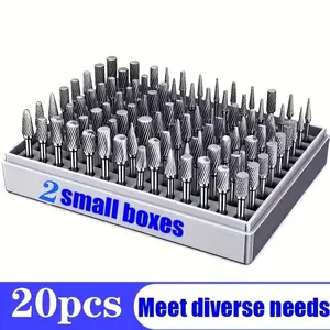 20-Piece Steel Rotary Tool Set, Durable Woodworking and Grinding Cutters, Ideal for Carving and Polishing, Professional Grade Tools, Tool Box