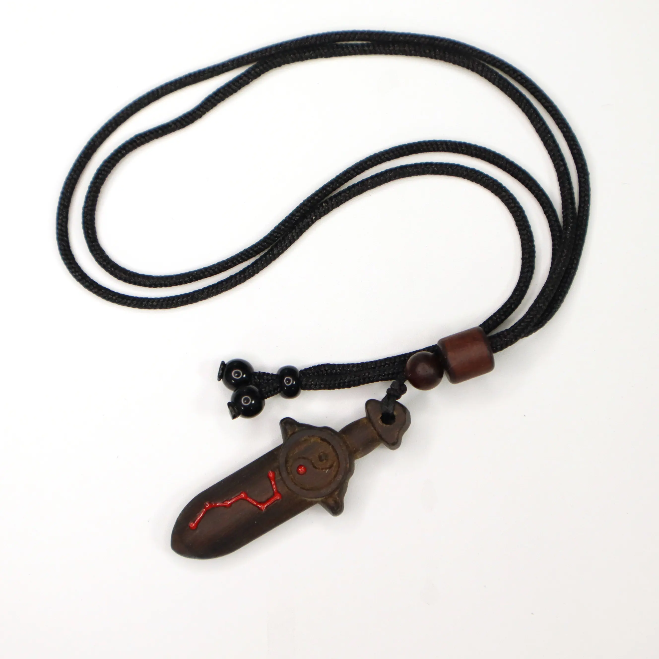 Natural Lightning Strike Wooden Sword Pendant - Taoist Guardian Charm for DIY Beading, Jewelry Making, with Protection and Warding Off Evil, Symbol of Taoist Culture, Symbolic Meaning