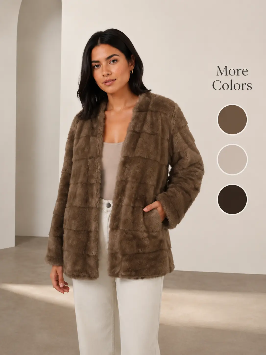 Vintage Faux Mink Fur Coat for Women Loose Wide Sleeve Plush Overcoat Elegant Socialite Style Thick Warm Winter Furry Outerwear