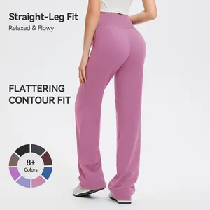 Women's Wide Leg Yoga Pants with Elastic Waist Moisture-Wicking Breathable Fabric 30''/33'' Inseam Plus Size Athletic Pants for Gym, Yoga & Casual Wear