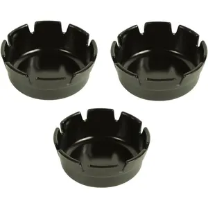 Set of Three Black Plastic Ashtrays-Deep Well-Resturant/ Bar-4"Diameter