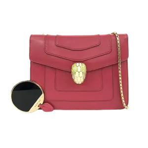 Pre-owned Bulgari Leather Crossbody Bags Calfskin Serpenti Forever Shoulder Bag Pink JV00227