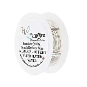 JTV Silver Plated 24 Gauge Wire Spool Total of 100 Feet