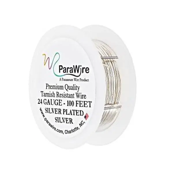 JTV Silver Plated 24 Gauge Wire Spool Total of 100 Feet
