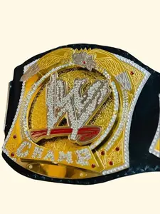 World Heavyweight Wrestling Championship Spinner Belt Replica 4mm Metal Adult Size Fully Functional Spinning Center Plate Luxurious Leather Strap
