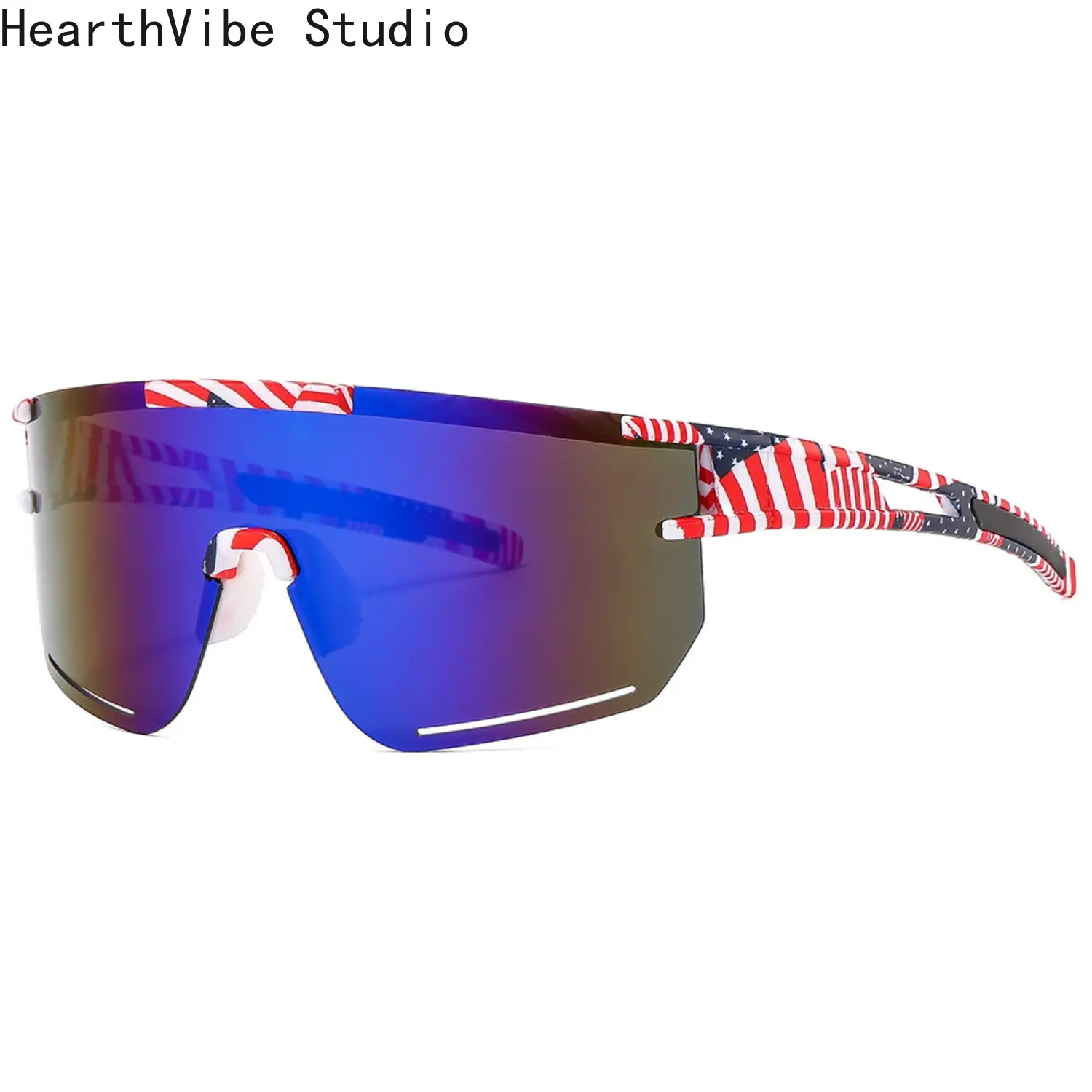 Unisex Large-Frame Sports Eyeglasses, Oversized Shield Design with Colorful Electroplated Lenses for Outdoor Race Cycling