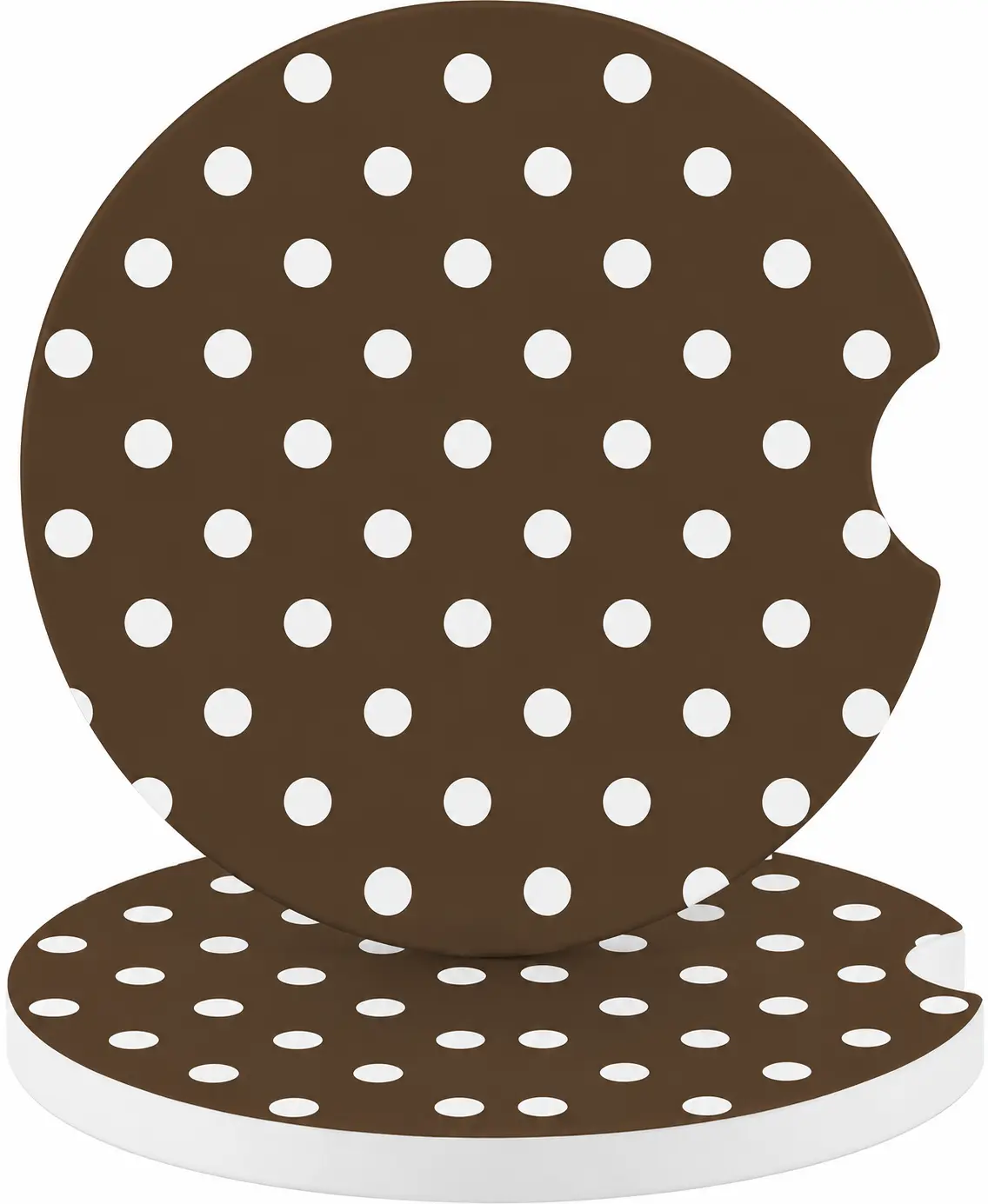Brown Polka Dot Car Coaster Set, Cute Cup Holder Inserts, Aesthetic Car Accessories, Neutral Car Decor, Minimalist Auto Coasters, Gift for Women