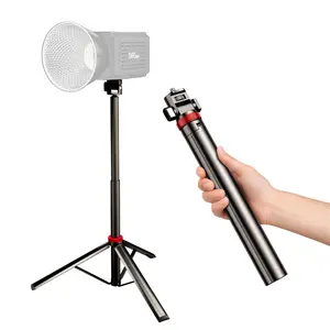 2m Aluminum Alloy Broadcast Fill Light Bracket Telescopic Tripod 1/4 Screw Extend Mount for Phone Selfie Vlog Camera High-Strength Lightweight Portable