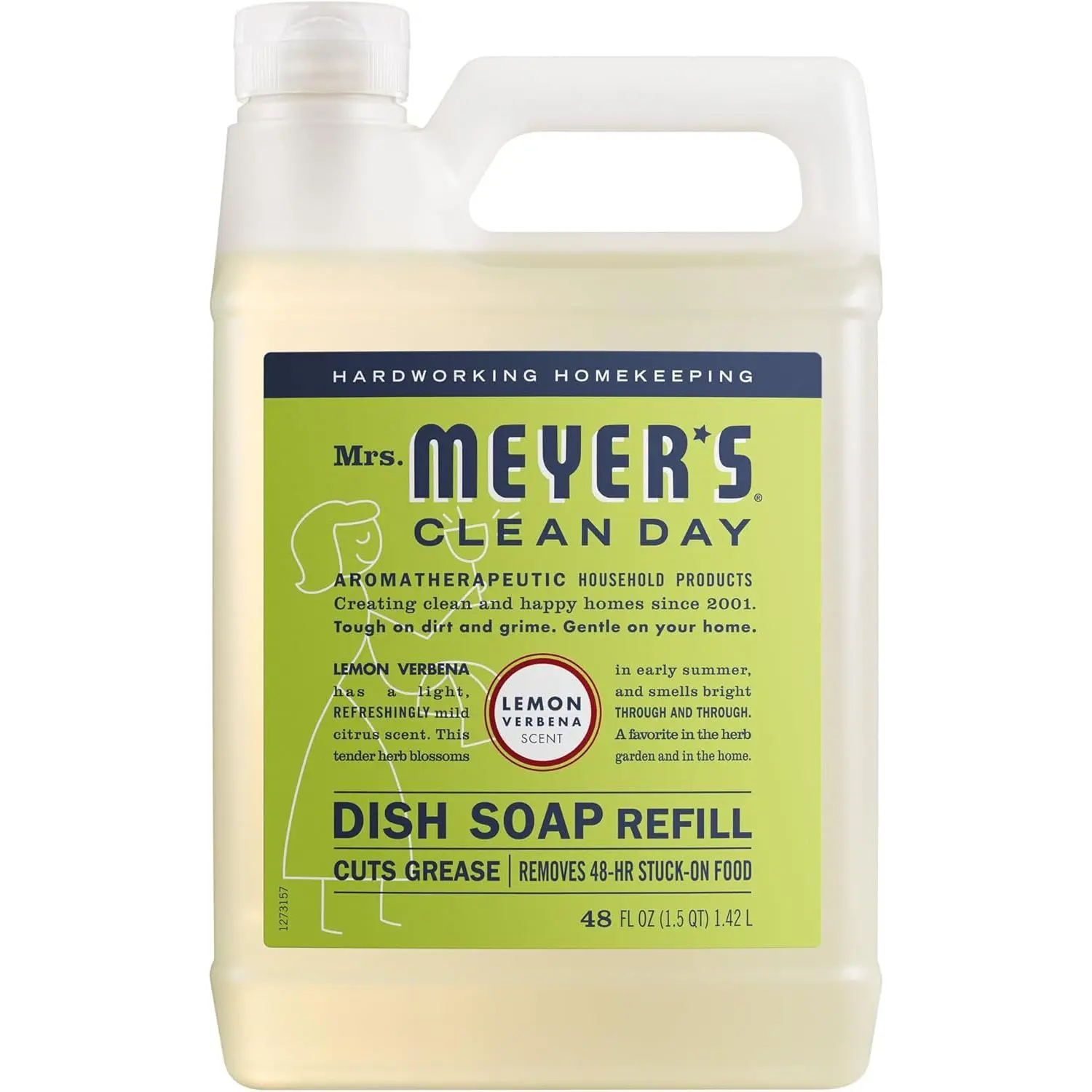 Clean Day, Liquid Dish Soap Refill, Lemon Verbena, 48 Fl Oz