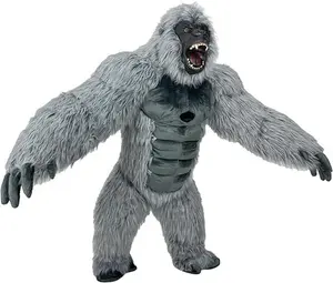 Giant Gray Gorilla Inflatable Costume for Adults - Realistic King Kong Outfit with Fan & Battery for Halloween, Cosplay, Parties & Events