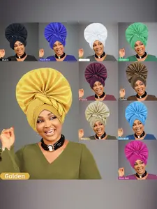 Women's Pure Color Braided Headscarf Hat, Peacock Tail Shape Turban Cap, Perfect for Weddings and Festive Parties, Fashion Matching Hat