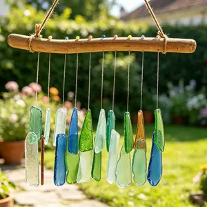 A Unique Sea Glass Wind Chime — The Perfect Birthday Gift for a Dear Friend, a Stylish and Elegant Decorative Accent, and an Ideal Present for Special Occasions.