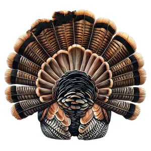 Turkey Tail Feather Sticker, Thanksgiving Vinyl Decal, Minimal Fall Decor, Rustic Seasonal Gift, Suitable for Laptops, Cars, Water Bottles