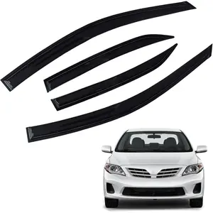 Black 4 Pieces Window Visors Shade Sun Rain Wind Guards Cover Replacement for Toyota Corolla 2009-2013