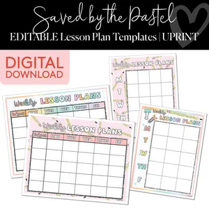 Lesson Plan Templates | Saved By The Pastel | Printable Classroom Decor | Schoolgirl Style