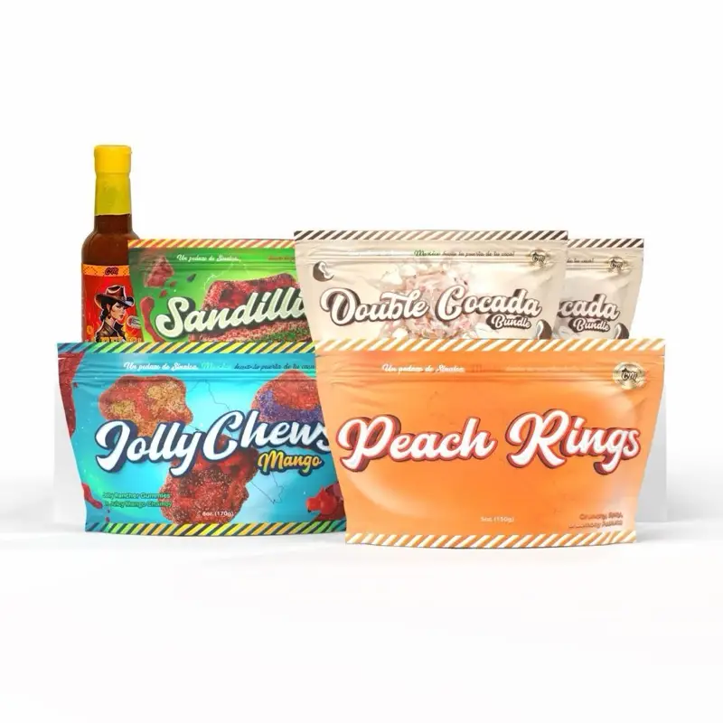 Munchies Bundle - Jolly Chews, Watermelon Gummies, Habanero Hot Sauce, 2x Double Cocada & peach Rings - Snack & Bubblegum