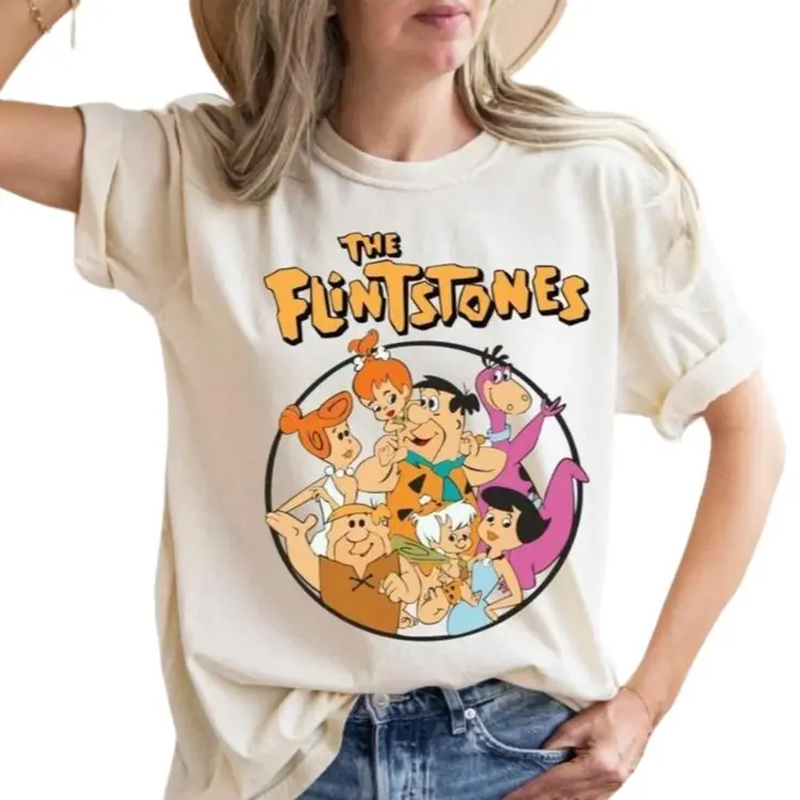 The Flintstones Graphic Tee, Fred Flintstone Shirt, Vintage Nostalgia Cartoon T-Shirt, Classic 90s Cartoon Graphic Tee